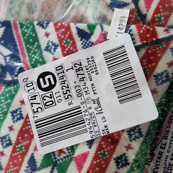 Lands' End longsleeve fairisle print night shirt button up size 3X holiday - Picture 5 of 5